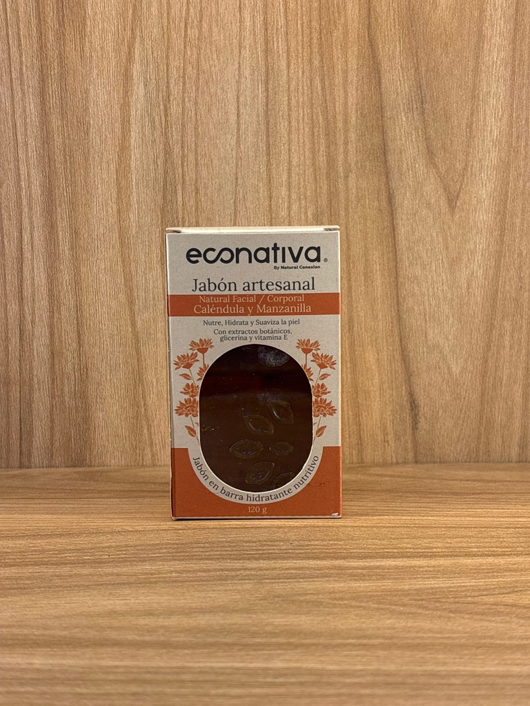 [NATURALCONEXION-0203006] Jabon Artesanal Calendula y Manzanilla Econativa x 100Gr