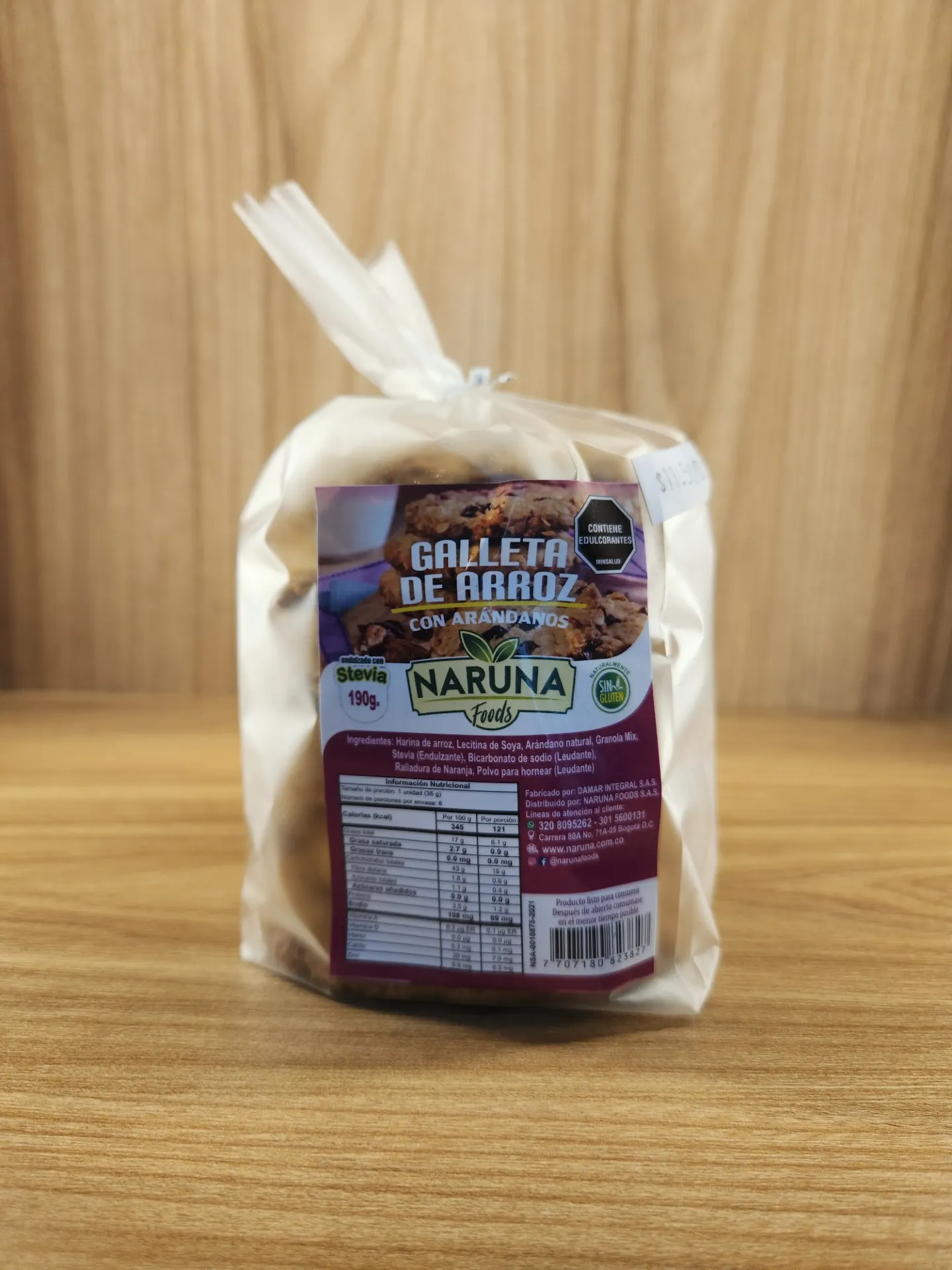 [NARUNA-03] Galleta de Arroz con Arándanos Naruna x 6 und