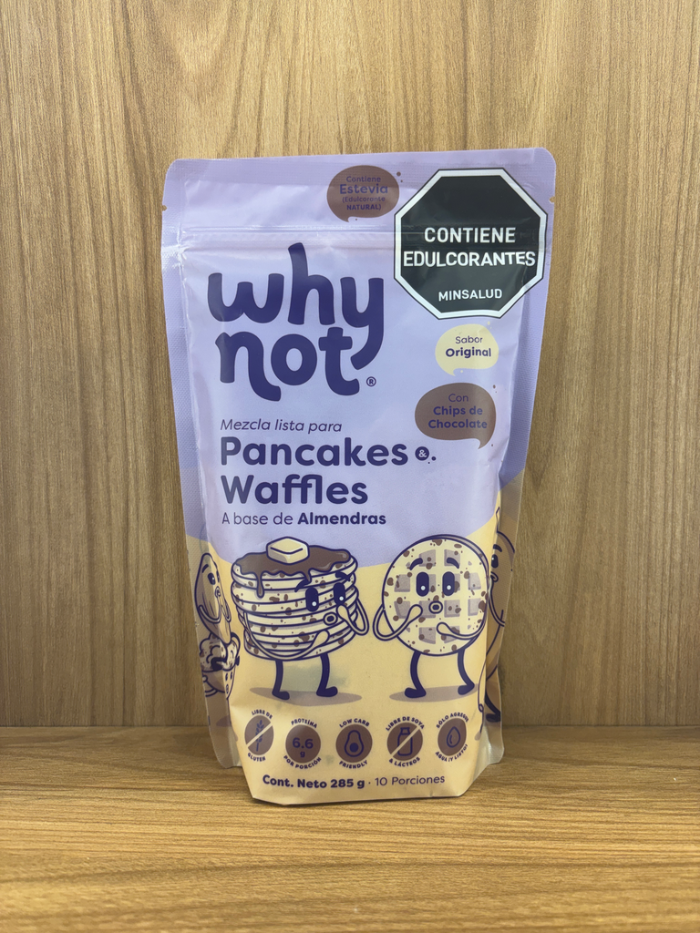 [WHYNOT-12] Mezcla pancakes & waffles Almendra Chocolate x 285g