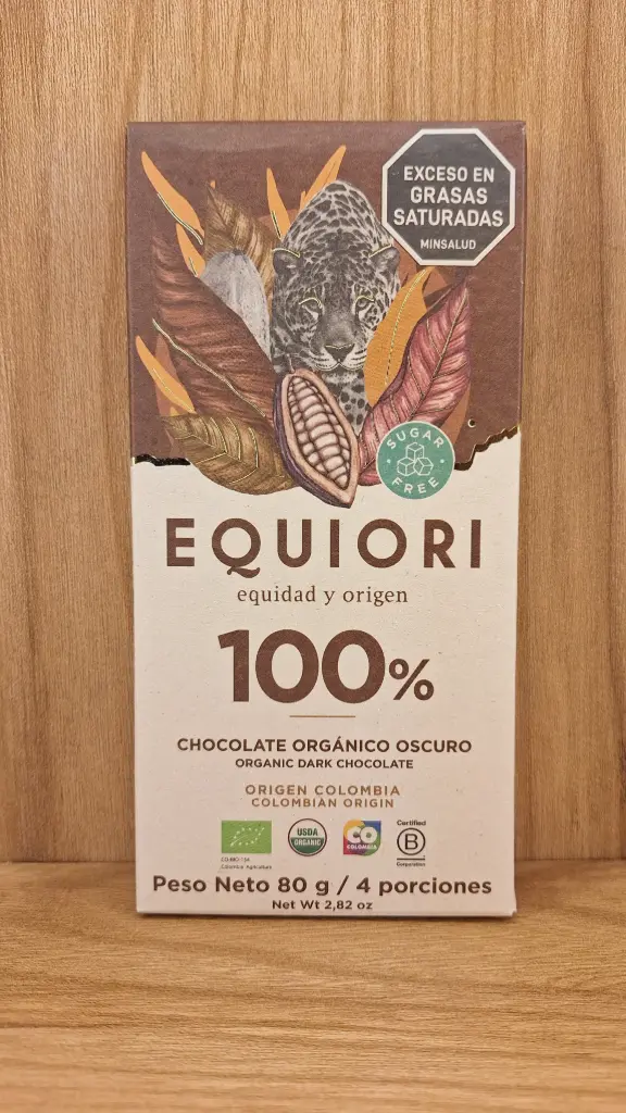 [EQUIORI-1] Barra de Chocolate 100% x 80g