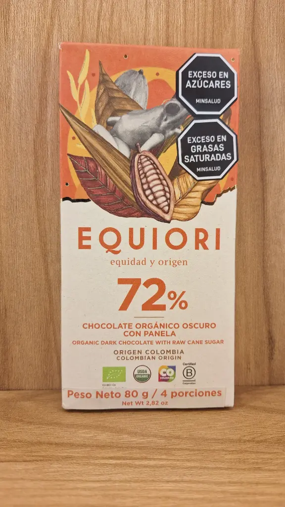 [EQUIORI-7] Barra de Chocolate 72% x 80g