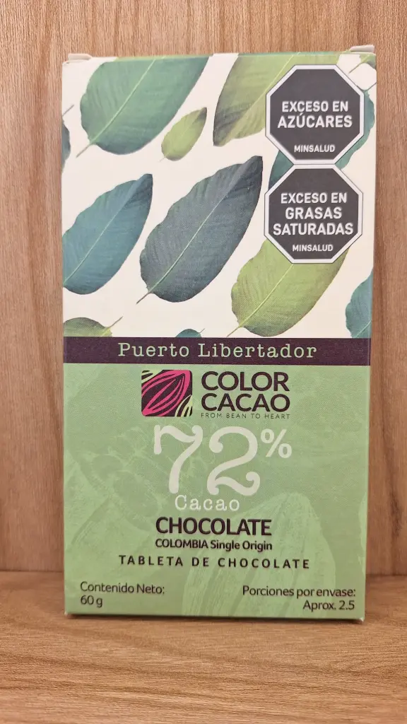 [COLORCACAO-8] Barra de Chocolate Puerto Libertador 72% x 60g