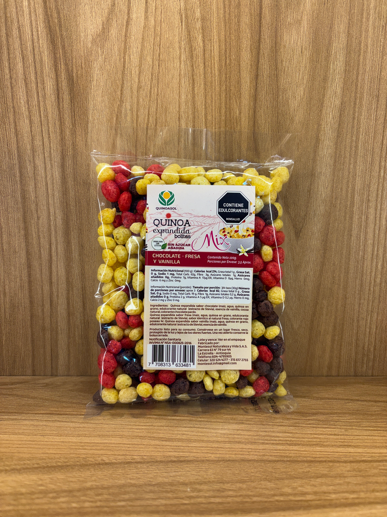[MONTESOL-12] Quinua Expandida Mix x 100g