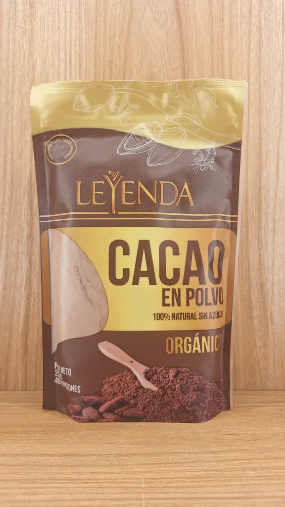 Cacao en Polvo Orgánico 100% Natural Sin Azúcar Leyenda x 200g