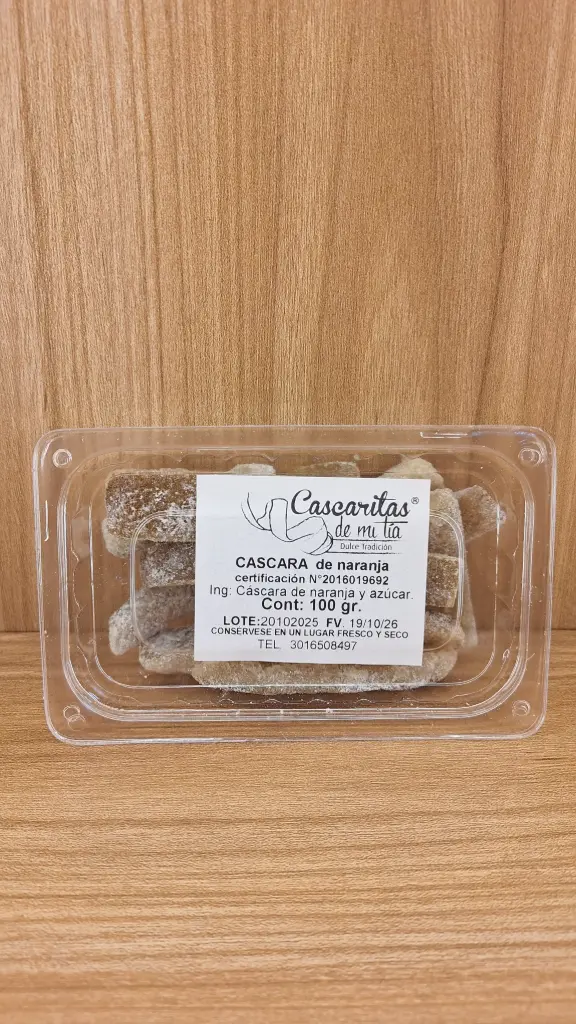 [CASCARITAS-6] Naranja Confitada x 100g
