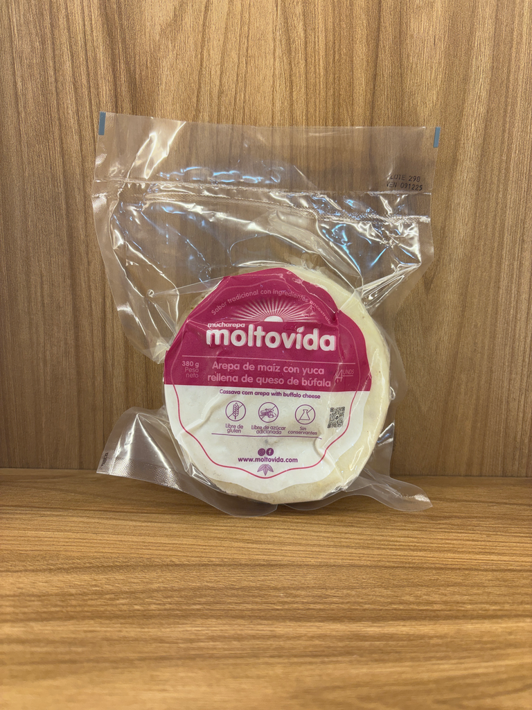 [MOLTOVIDA-7] Arepa de Maíz con Yuca y Queso Búfala x 4 Unid