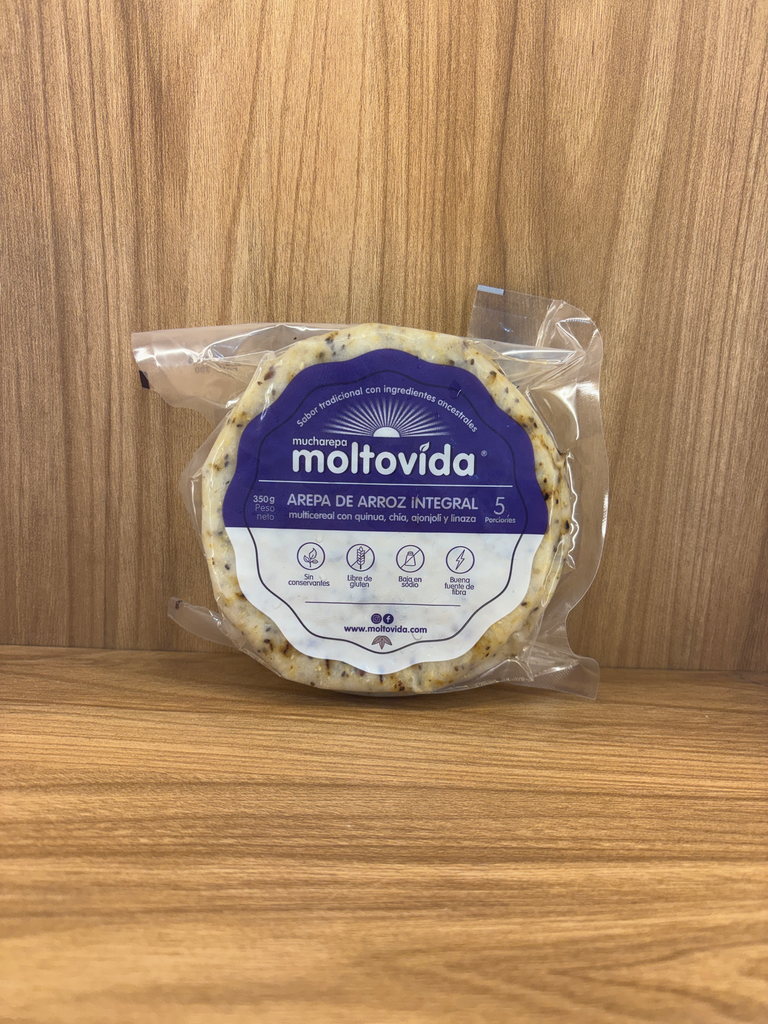 [MOLTOVIDA-4] Arepa de Arroz Integral Multicereal x 5 Unid