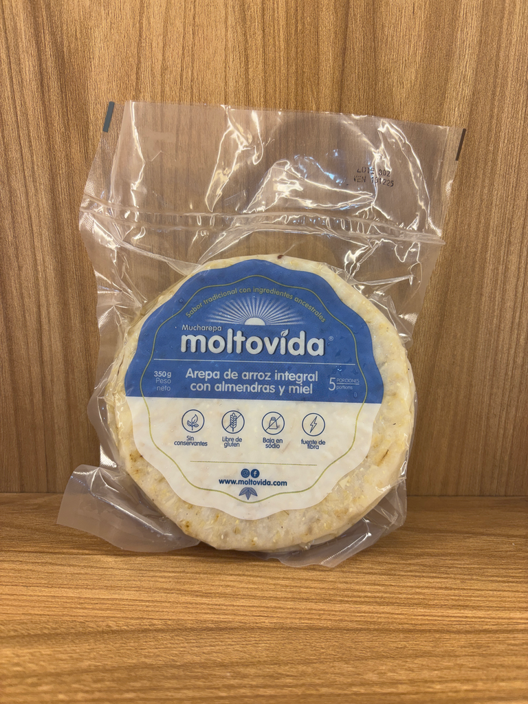[MOLTOVIDA-3] Arepa de Arroz Integral Con Almendra y Miel x 5 Unid