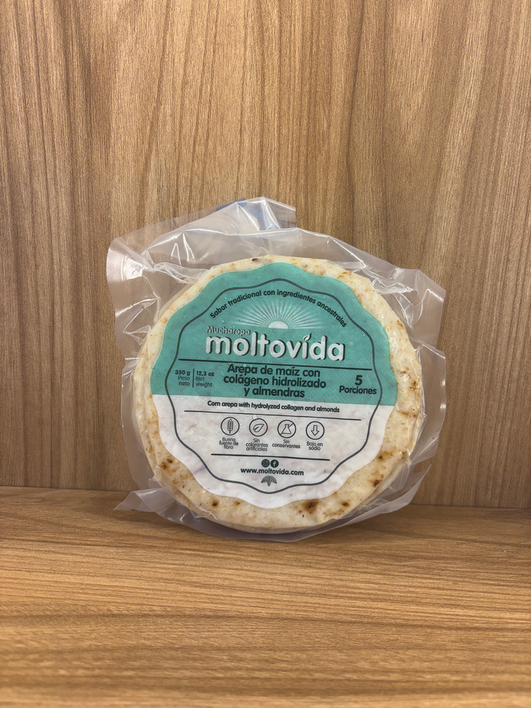 [MOLTOVIDA-6] Arepa de Maiz con Colageno Y Almendra x 5 Unid