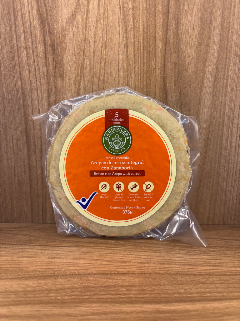 Arepa de Arroz Integral Zanahoria x 5 Unid