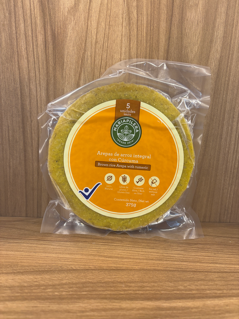[MARIAPILERA-4] Arepa de Arroz Integral Cúrcuma x 5 Unid