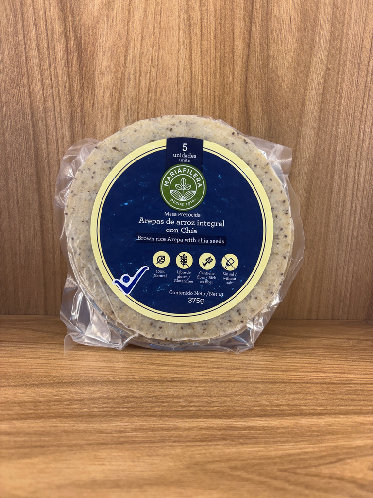 [MARIAPILERA-3] Arepa de Arroz Integral Chia x 5 Unid