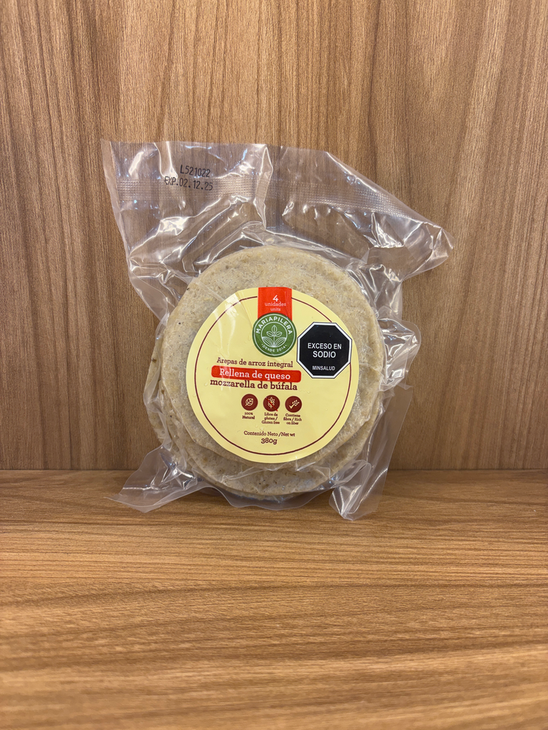 [MARIAPILERA-7] Arepa de Arroz Integral Rellena de queso Bufala x 5 Unid