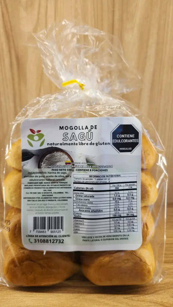 [ALIMVIDA-5] Pan Mogolla de Sagú x 330 Gr