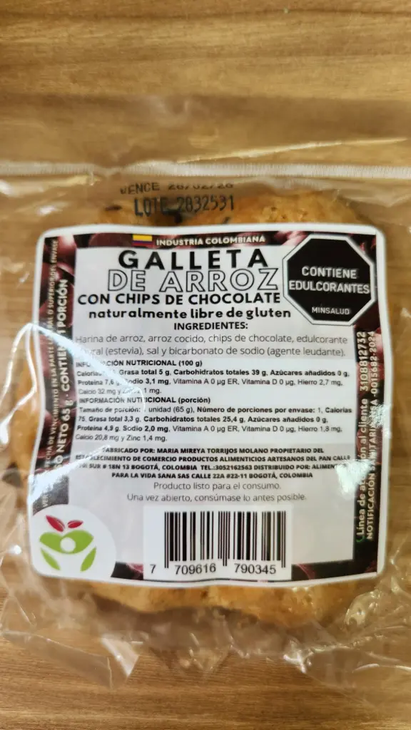 Galleta de Arroz con Chips de Chocolate x 65 Gr